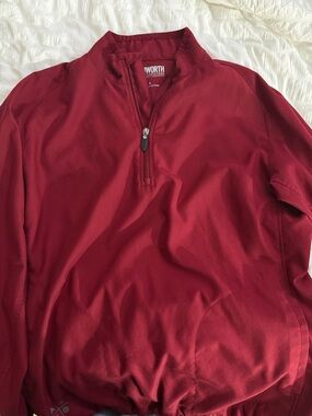 Ashworth Men’s Quarter-Zip Pullover Sweater - Deep Red